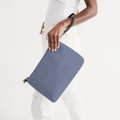 Medium-Light Fully-Muted Indigo Zip Pouch (I-FM-ML) - Side Holding