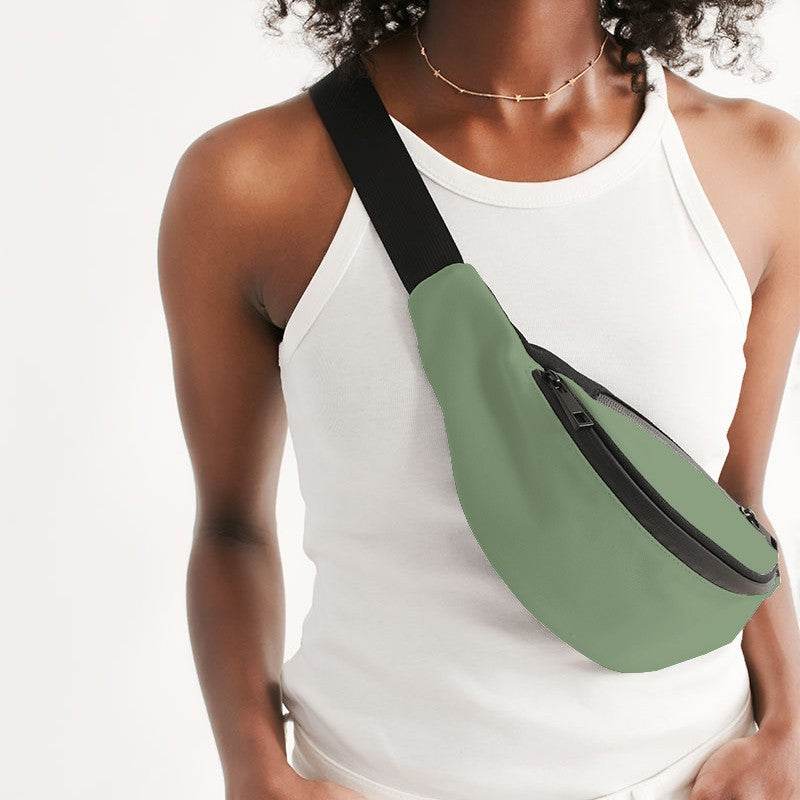 Medium-Light Fully-Muted Lime Belt Bag (GL2-FM-ML) - Woman Front CloseUp