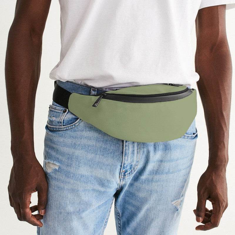 Medium-Light Fully-Muted Lime Belt Bag (L-FM-ML) - Man Front CloseUp