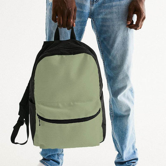 Medium-Light Fully-Muted Lime Canvas Backpack (L-FM-ML) - Man Holding