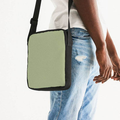 Medium-Light Fully-Muted Lime Messenger Pouch (L-FM-ML) - Man Side CloseUp