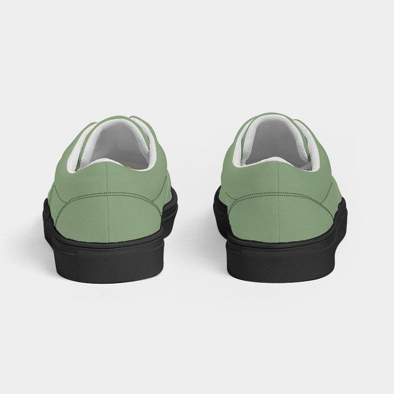 Medium-Light Fully-Muted Lime Women's Canvas Sneakers (GL2-FM-ML) - Back