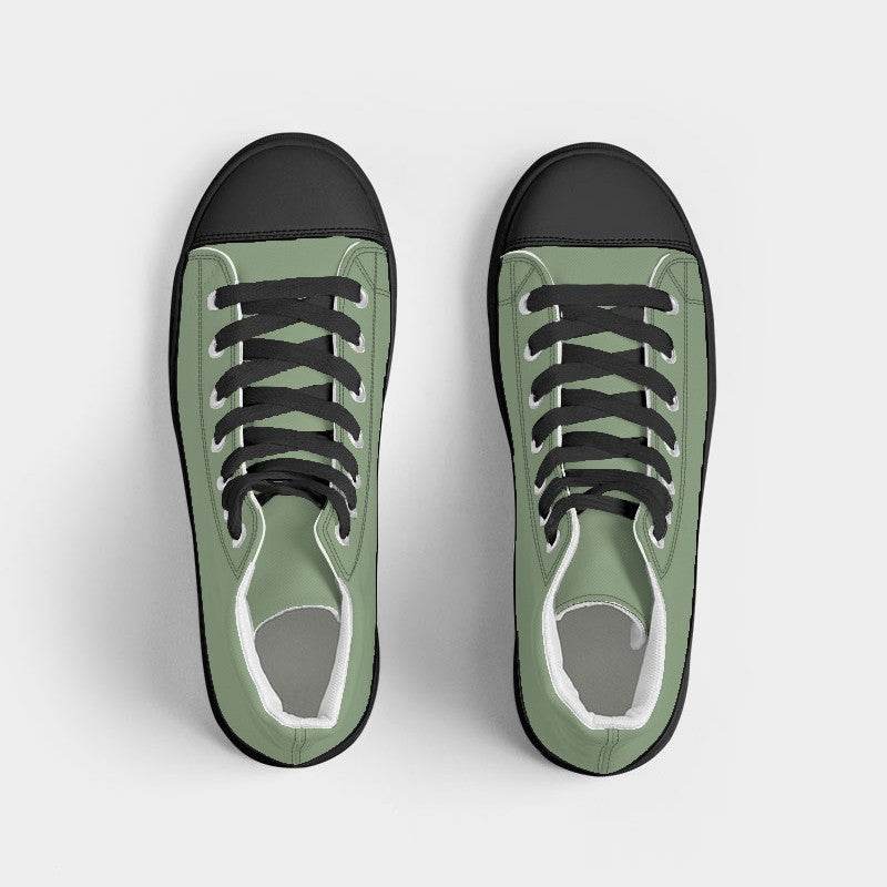 Medium-Light Fully-Muted Lime Women's High-Top Canvas Sneakers (GL2-FM-ML) - Top