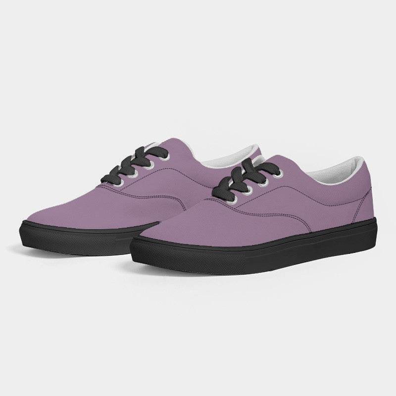 Medium-Light Fully-Muted Magenta Men's Canvas Sneakers (M-FM-ML) - Side 3