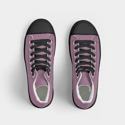 Medium-Light Fully-Muted Magenta Men's High-Top Canvas Sneakers (PIM2-FM-ML) - Top