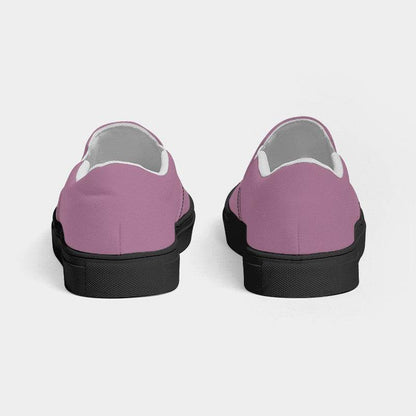 Medium-Light Fully-Muted Magenta Men's Slip-On Canvas Sneakers (PIM2-FM-ML) - Back