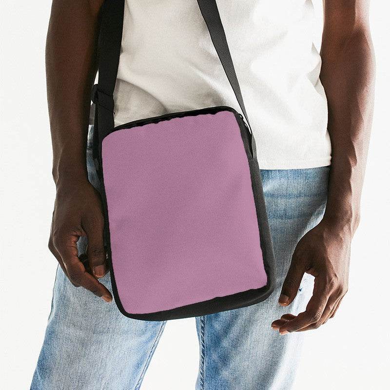 Medium-Light Fully-Muted Magenta Messenger Pouch (PIM2-FM-ML) - Man Front CloseUp