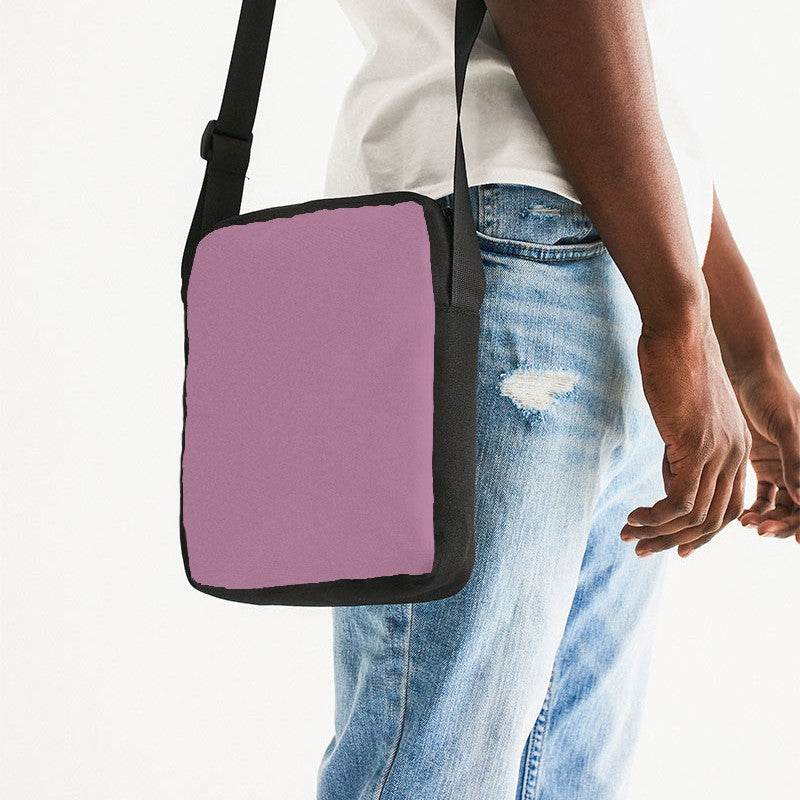 Medium-Light Fully-Muted Magenta Messenger Pouch (PIM2-FM-ML) - Man Side CloseUp