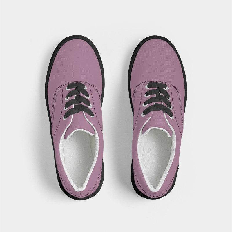 Medium-Light Fully-Muted Magenta Women's Canvas Sneakers (PIM2-FM-ML) - Top