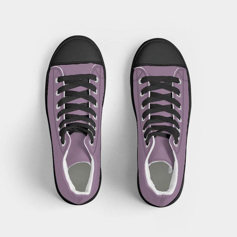 Medium-Light Fully-Muted Magenta Women's High-Top Canvas Sneakers (M-FM-ML) - Top