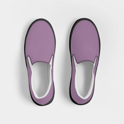 Medium-Light Fully-Muted Magenta Women's Slip-On Canvas Sneakers (M-FM-ML) - Top