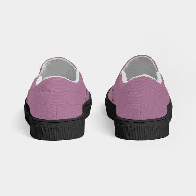 Medium-Light Fully-Muted Magenta Women's Slip-On Canvas Sneakers (PIM2-FM-ML) - Back