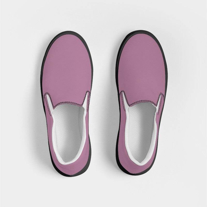 Medium-Light Fully-Muted Magenta Women's Slip-On Canvas Sneakers (PIM2-FM-ML) - Top