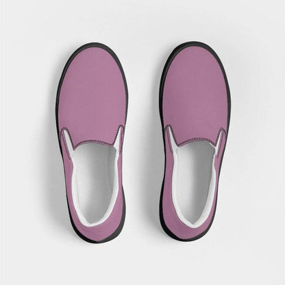Medium-Light Fully-Muted Magenta Women's Slip-On Canvas Sneakers (PIM2-FM-ML) - Top