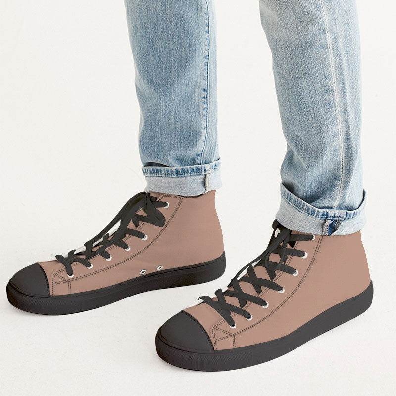 Medium-Light Fully-Muted Orange Men's High-Top Canvas Sneakers (OR2-FM-ML) - Man CloseUp