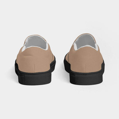 Medium-Light Fully-Muted Orange Women's Slip-On Canvas Sneakers (O-FM-ML) - Back