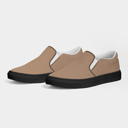 Medium-Light Fully-Muted Orange Women's Slip-On Canvas Sneakers (O-FM-ML) - Side 3