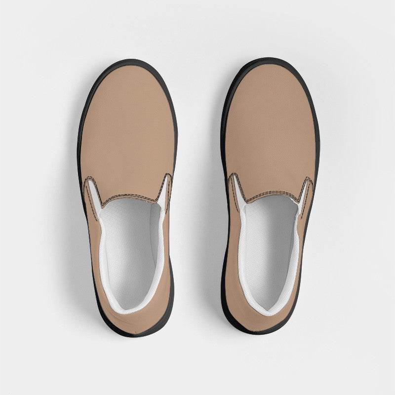 Medium-Light Fully-Muted Orange Women's Slip-On Canvas Sneakers (O-FM-ML) - Top