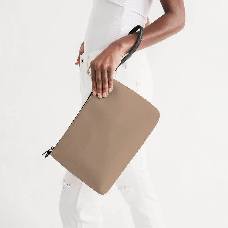 Medium-Light Fully-Muted Orange Zip Pouch (O-FM-ML) - Side Holding