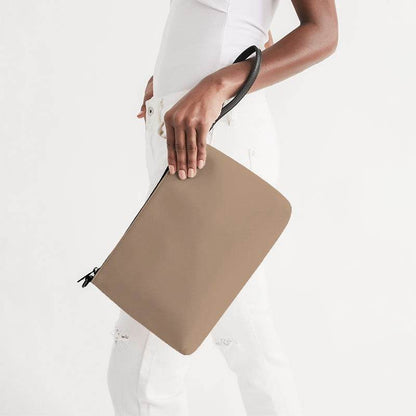 Medium-Light Fully-Muted Orange Zip Pouch (O-FM-ML) - Side Holding