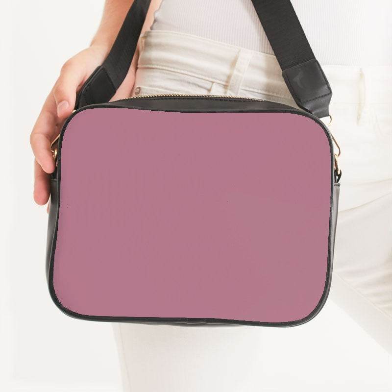 Medium-Light Fully-Muted Pink Crossbody Bag (PI-FM-ML) - Woman Front CloseUp