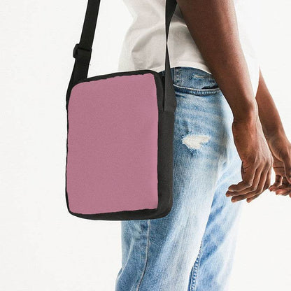 Medium-Light Fully-Muted Pink Messenger Pouch (PI-FM-ML) - Man Side CloseUp