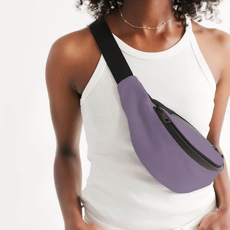 Medium-Light Fully-Muted Purple Belt Bag (MPU2-FM-ML) - Woman Front CloseUp