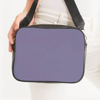 Medium-Light Fully-Muted Purple Crossbody Bag (PU-FM-ML) - Woman Front CloseUp