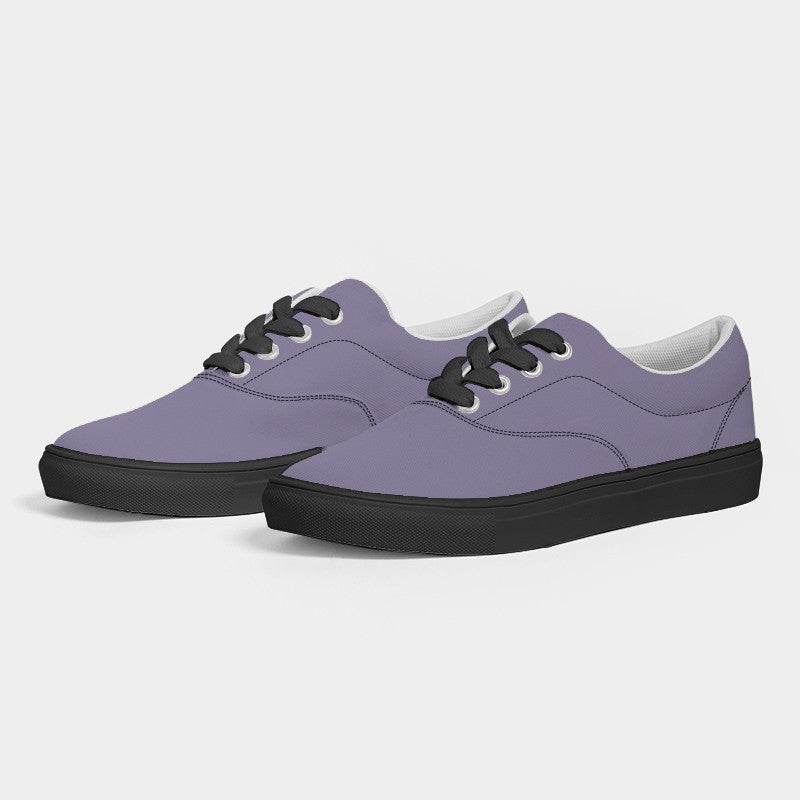Medium-Light Fully-Muted Purple Men's Canvas Sneakers (PU-FM-ML) - Side 3