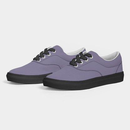 Medium-Light Fully-Muted Purple Men's Canvas Sneakers (PU-FM-ML) - Side 3
