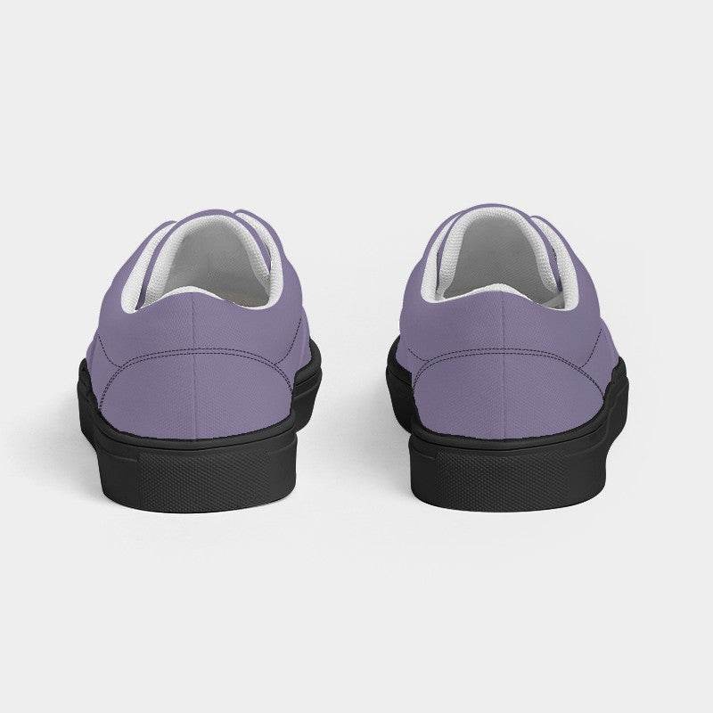 Medium-Light Fully-Muted Purple Women's Canvas Sneakers (PU-FM-ML) - Back