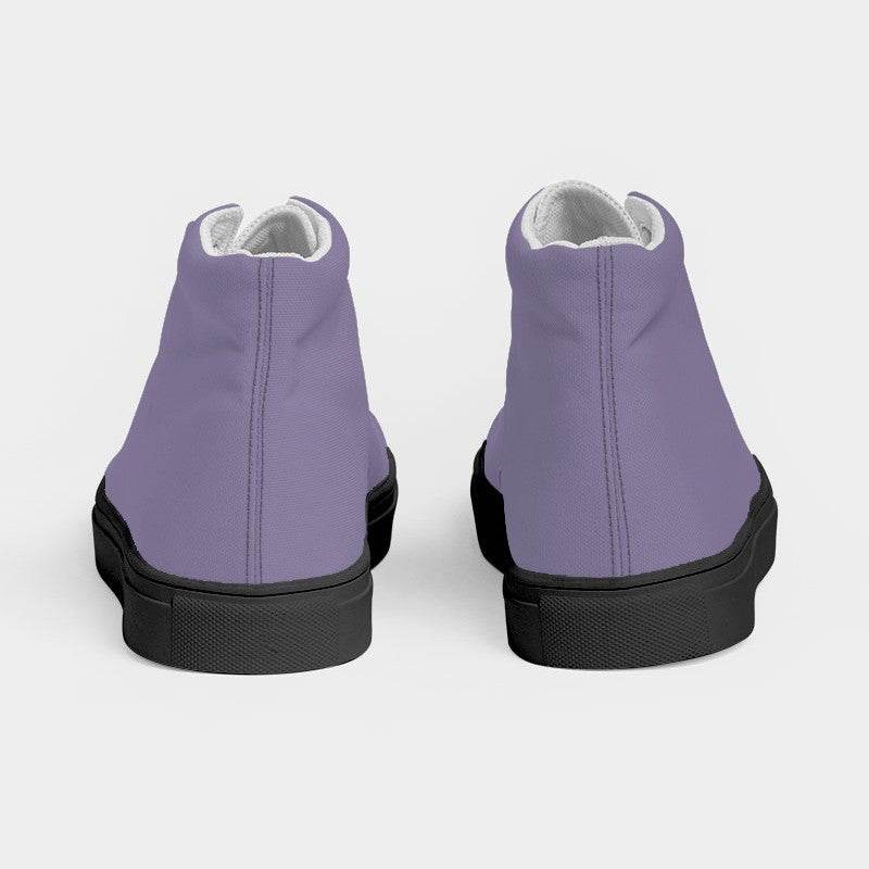 Medium-Light Fully-Muted Purple Women's High-Top Canvas Sneakers (PU-FM-ML) - Back