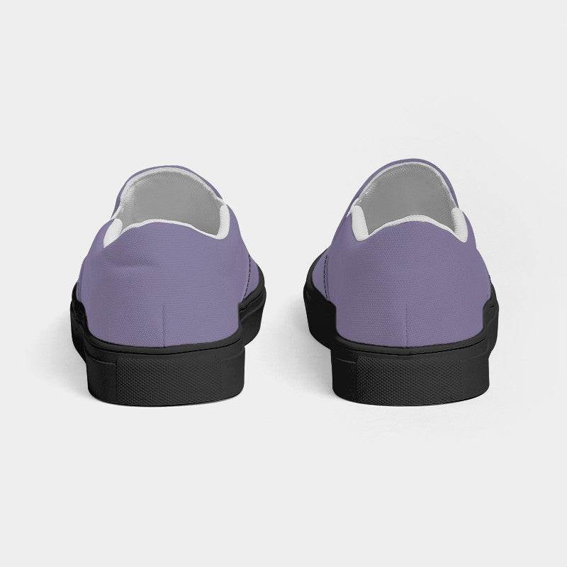 Medium-Light Fully-Muted Purple Women's Slip-On Canvas Sneakers (PU-FM-ML) - Back