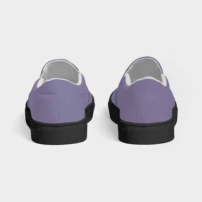 Medium-Light Fully-Muted Purple Women's Slip-On Canvas Sneakers (PU-FM-ML) - Back