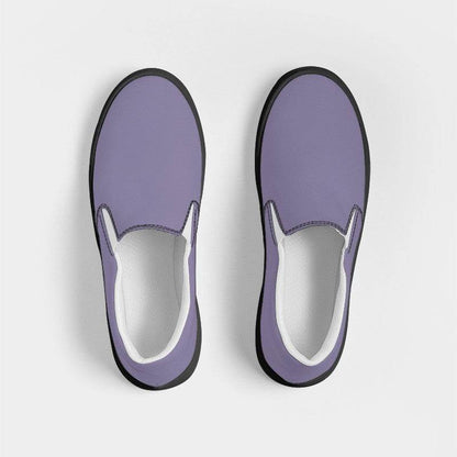 Medium-Light Fully-Muted Purple Women's Slip-On Canvas Sneakers (PU-FM-ML) - Top