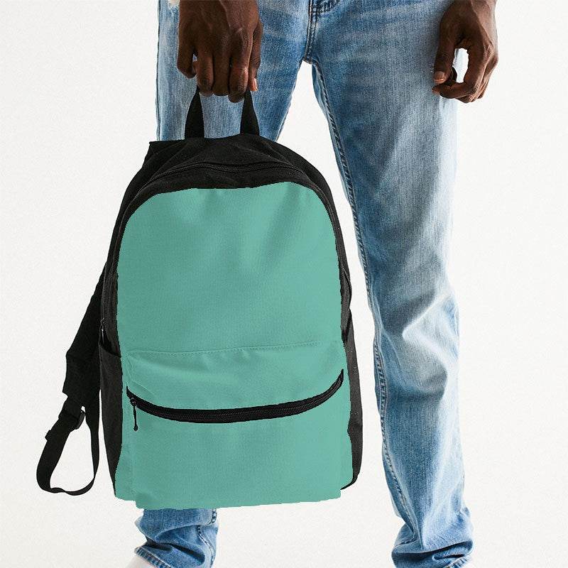 Medium-Light Medium Blue-Green Canvas Backpack (BG-ME-ML) - Man Holding