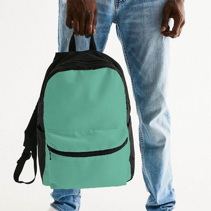 Medium-Light Medium Blue-Green Canvas Backpack (BGG1-ME-ML) - Man Holding