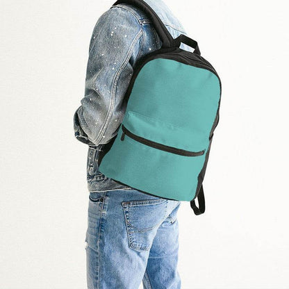 Medium-Light Medium Blue-Green Canvas Backpack (CBG2-ME-ML) - Man Back CloseUp