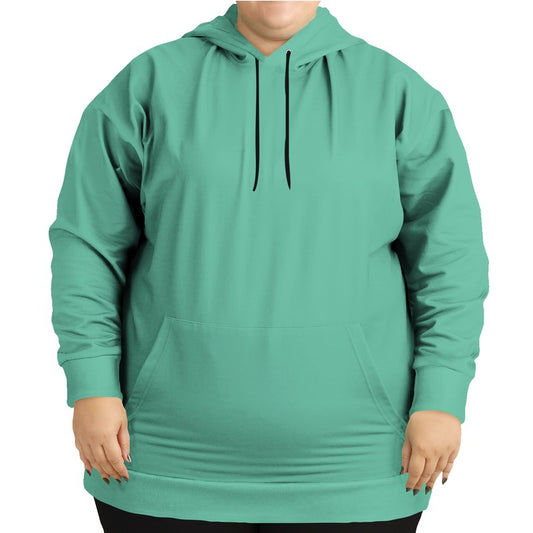 Medium-Light Medium Blue-Green Hoodie PLUS (BGG1-ME-ML) - Woman Front PLUS