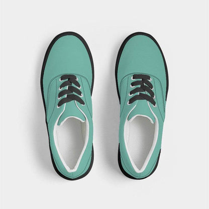Medium-Light Medium Blue-Green Women's Canvas Sneakers (BG-ME-ML) - Top