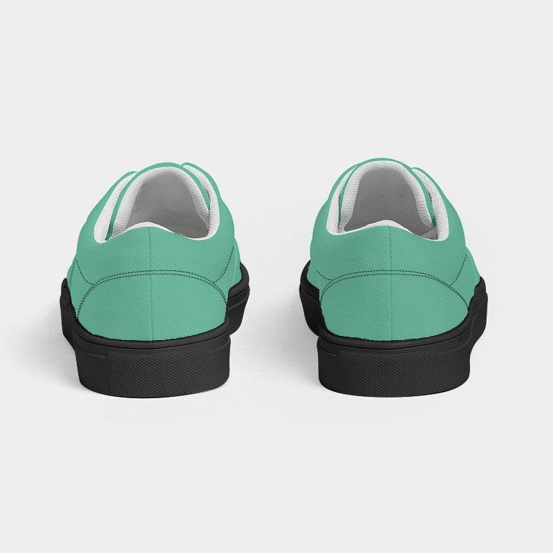 Medium-Light Medium Blue-Green Women's Canvas Sneakers (BGG1-ME-ML) - Back