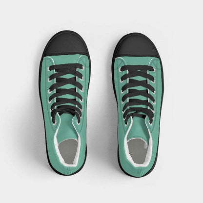 Medium-Light Medium Blue-Green Women's High-Top Canvas Sneakers (BGG1-ME-ML) - Top