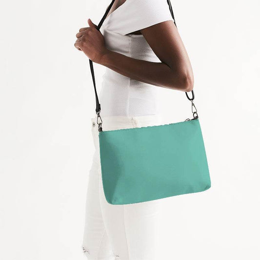 Medium-Light Medium Blue-Green Zip Pouch (BG-ME-ML) - Side CloseUp