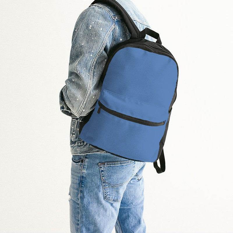 Medium-Light Medium Blue Canvas Backpack (IB2-ME-ML) - Man Back CloseUp