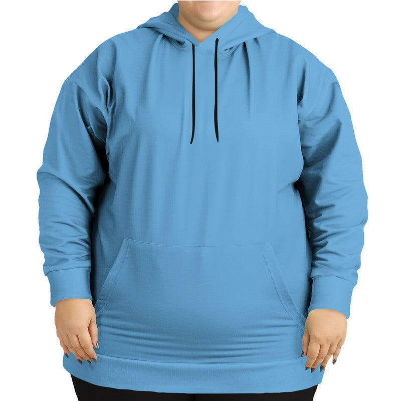 Medium-Light Medium Blue Hoodie PLUS (B-ME-ML) - Woman Front PLUS