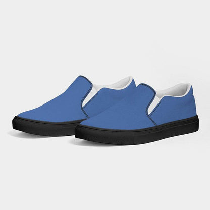 Medium-Light Medium Blue Men's Slip-On Canvas Sneakers (IB1-ME-ML) - Side 3