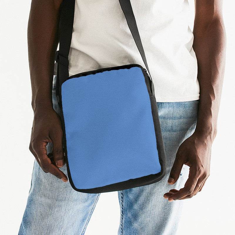 Medium-Light Medium Blue Messenger Pouch (IB2-ME-ML) - Man Front CloseUp