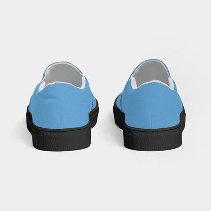 Medium-Light Medium Blue Women's Slip-On Canvas Sneakers (B-ME-ML) - Back