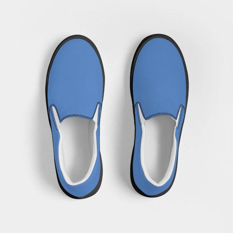 Medium-Light Medium Blue Women's Slip-On Canvas Sneakers (IB2-ME-ML) - Top