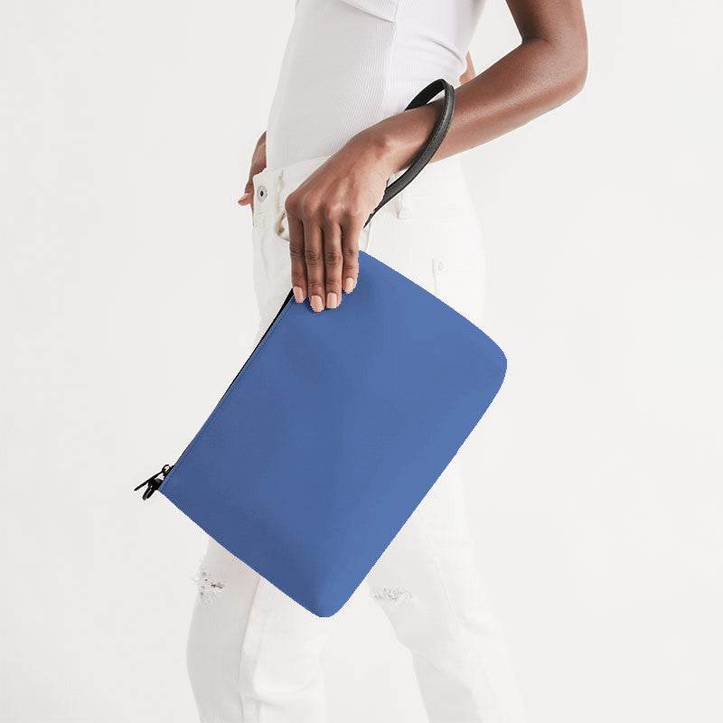 Medium-Light Medium Blue Zip Pouch (IB1-ME-ML) - Side Holding